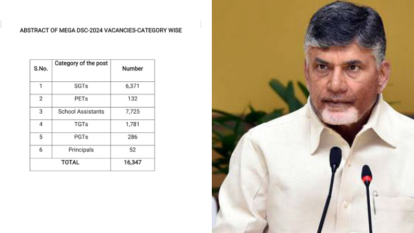 ap chief minister chandrababu first signture on mega dsc 2024 with 16374 post- here is details