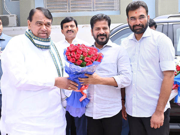 BRS MLA Pocharam Srinivas Reddy joins congress party on the presence of CM Revanth Reddy