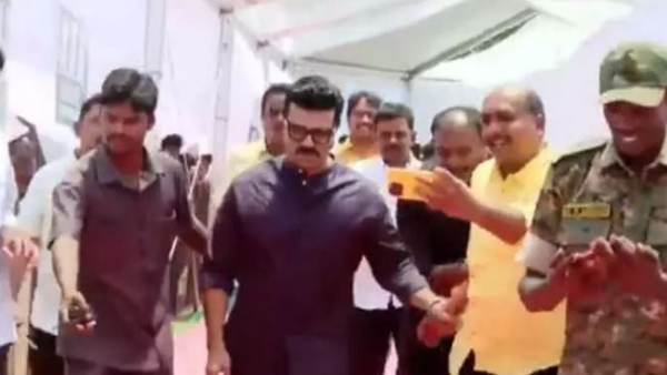 Hero Ram Charan pushed the person who came for selfie
