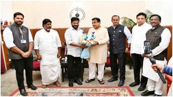 Telangana CM Revanth Reddy Meets Union Minister Nitin Gadkari