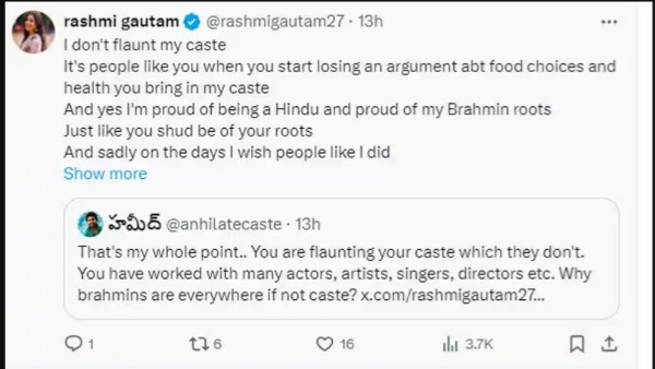 Anchor rashmi strong counter to netizen form cast feeling