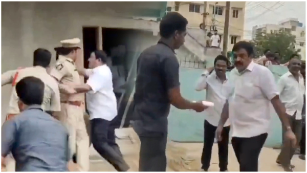 Former YCP MLA Dwarampudi was shocked with his follower building demolition in Kakinada Former YCP MLA Dwarampudi was shocked with his follower building demolition in Kakinada