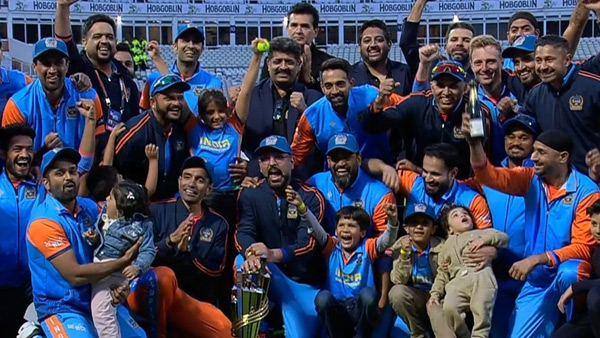 In the final of the World Championship of Legends India champions beat Pakistan champions by five wickets