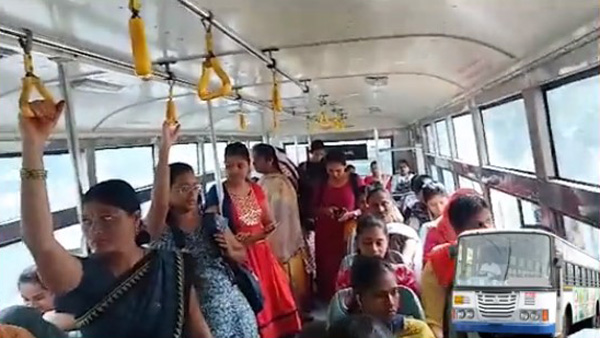 A woman sat in the driver s seat of an RTC bus as she could not find a seat