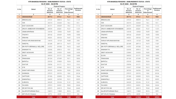 ap government announces 95 percent pensions distributed till evening amid server issues