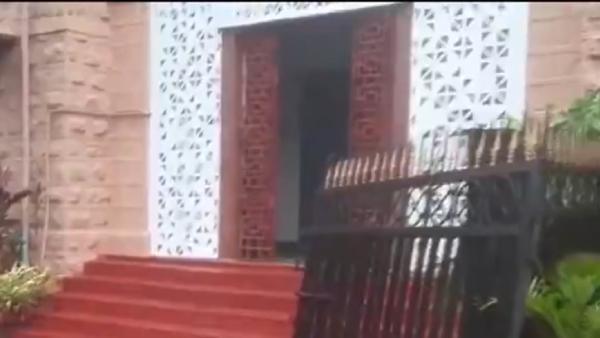 andhra university vc chamber entrance gates removed minister nara Lokesh commend vc