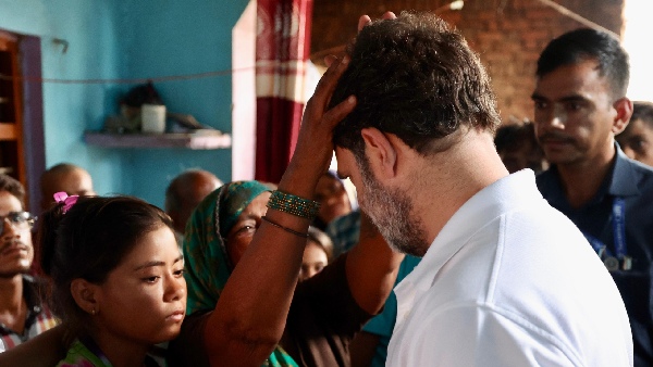 Rahul Gandhi met the victims of the Hathras stampede Rahul Gandhi met the victims of the Hathras stampede
