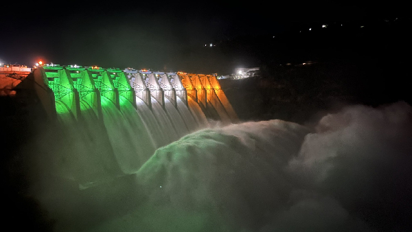 Crest gates of Srisailam reservoir was opened