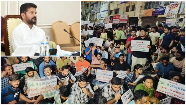 tension in secretariat siege The anger of the unemployed against Revanth govt