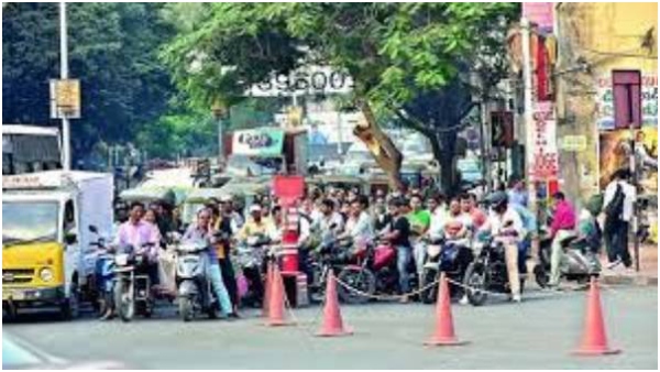 Police imposed traffic restrictions in Hyderabad s AmberPeta