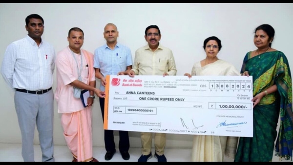 Nara Bhuvaneswari gives Rs 1 crore to Donation to Anna Canteens