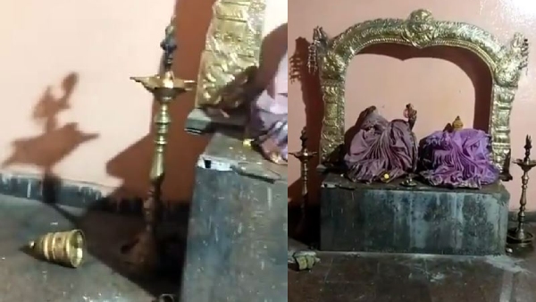 Tension prevails after vandalised the idol in Bhulakshmi Mata temple in Rakshapuram Hyderabad Tension prevails after vandalised the idol in Bhulakshmi Mata temple in Rakshapuram Hyderabad