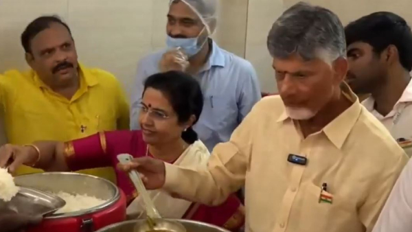 CM Chandrababu Naidu inaugurate Anna Canteen in Gudivada