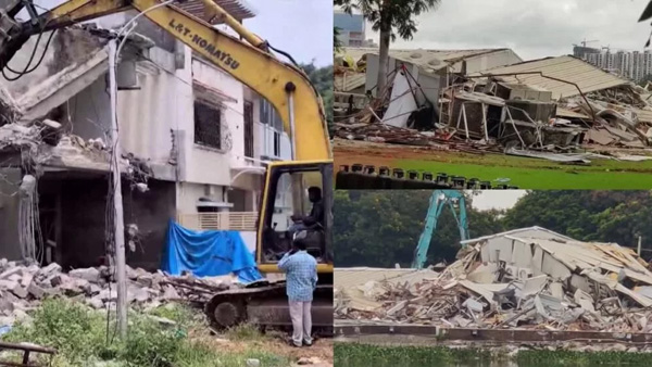 Demolition before getting a stay Hydra demolitions in Gagan Pahad today