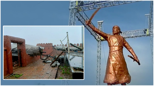 A statue of Maratha king Chhatrapati Shivaji Maharaj collapsed at a fort in Maharashtra s Sindhudurg district A statue of Maratha king Chhatrapati Shivaji Maharaj collapsed at a fort in Maharashtra s Sindhudurg district