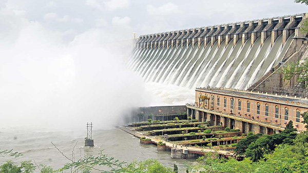 As Nagarjuna Sagar was heavily flooded the officials lifted the gates of the project As Nagarjuna Sagar was heavily flooded the officials lifted the gates of the project