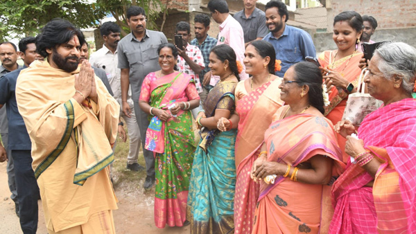 Pawan Kalyan sent Varalakshmi Vratham sarees pack for women in Pithapuram