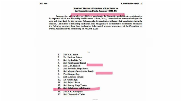 ap tdp janasena bjp mps magunta balashowry cm rameesh selected as lok sabha pac members