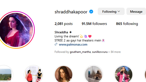 Prabhas heroine shraddha kapoor is more popular than PM Modi on instagram followers Prabhas heroine shraddha kapoor is more popular than PM Modi on instagram followers