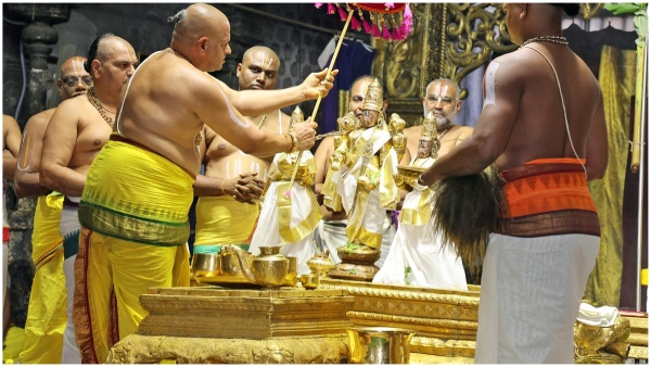 The consecration celebrations at the Tirumala Srivari Temple began in a traditional way The consecration celebrations at the Tirumala Srivari Temple began in a traditional way