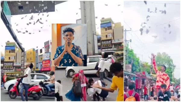 Police the Youtuber for doing Money Reels on roads