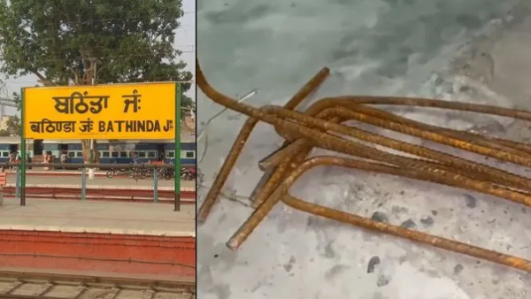 Iron rods on Bathinda-Delhi railway track