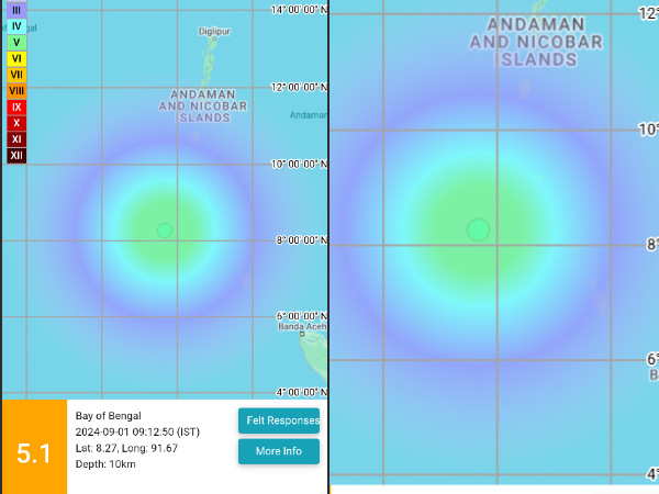 An earthquake with a magnitude of 5 2 on the Richter Scale hit the Bay of Bengal
