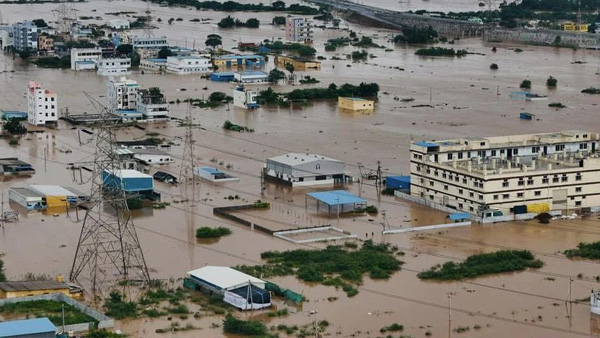 A Breach in the Budameru Diversion Channel caused the rivulet to overflow in Vijayawada
