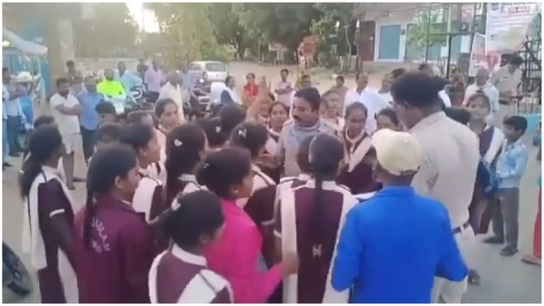 Gurukula students protest to remove PET who is harassing them Gurukula students protest to remove PET who is harassing them