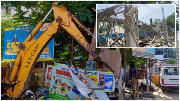 hydra kind of action in Guntur corporation as encroached structures demolished