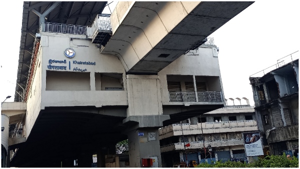 The gates of Khairatabad Metro station were closed due to heavy traffic