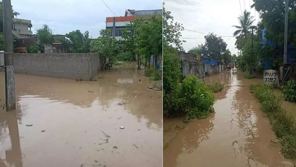 Due to heavy rains flood water reached many parts of Manuguru Due to heavy rains flood water reached many parts of Manuguru