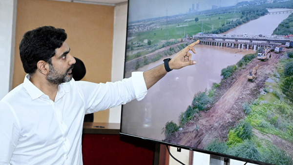 Minister Nara Lokesh directly inspected the Budameru Gandlu burying works