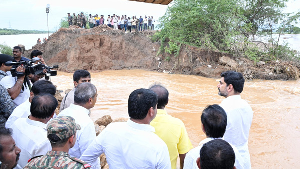 Minister Nara Lokesh directly inspected the Budameru Gandlu burying works