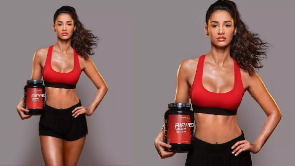 Disha Patani stunning show red color dress