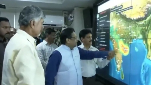 CM Chandrababu Naidu visits AP State Disaster Management Authority office