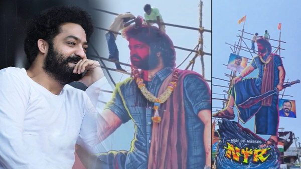 Fans anointed NTR s cutout with blood
