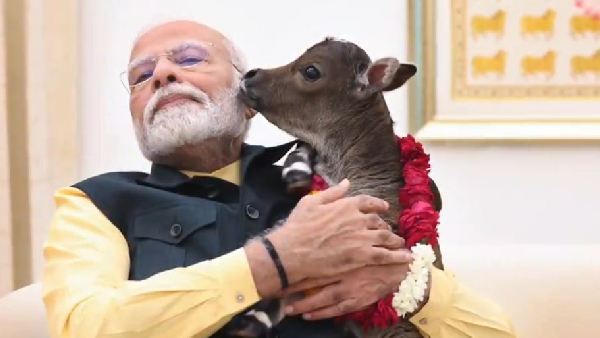 PM Narendra Modi welcoming a new member Deepjyoti