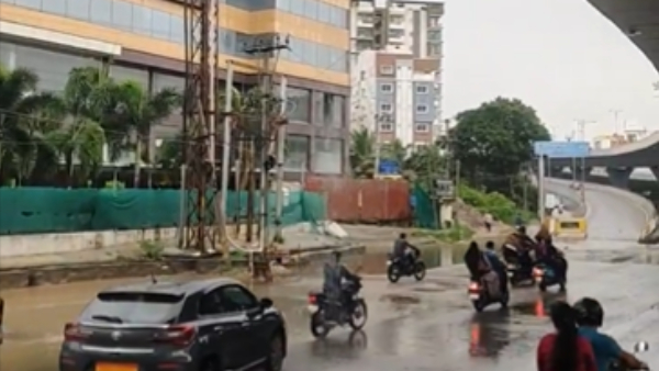 Heavy rain in Hyderabad Roads low-lying areas waterlogged