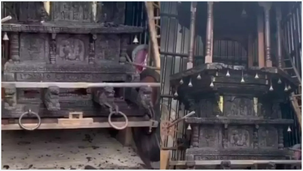 A YCP worker was arrested in the case of setting fire to the chariot of Ramula Gudi