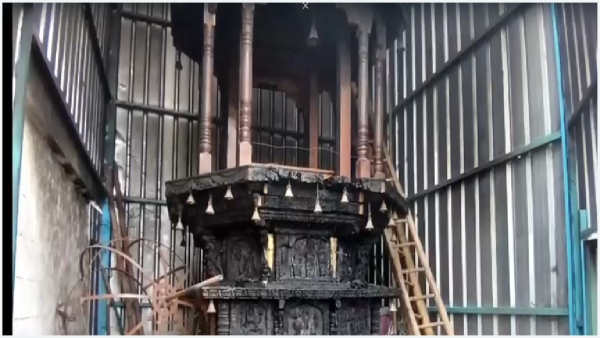 A YCP worker was arrested in the case of setting fire to the chariot of Ramula Gudi