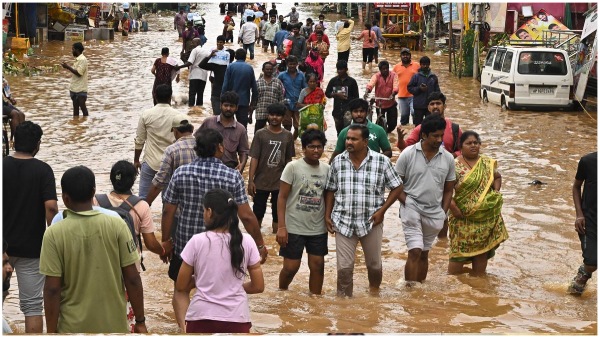 In Vijayawada VRO slapped flood victim The flood victims demands to take action on VRO