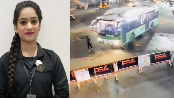 A young woman died after being hit by an RTC bus in Hyderabad