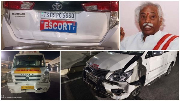 Haryana Governor Bandaru Dattatreya s convoy met with an accident