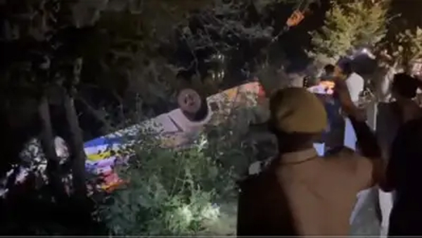 Bus with 55 people overturned in Sarada river 3 people spot dead