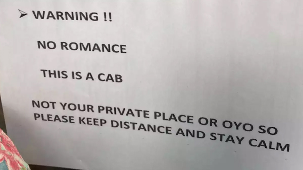 Cab drivers warnings to passengers went viral on social media