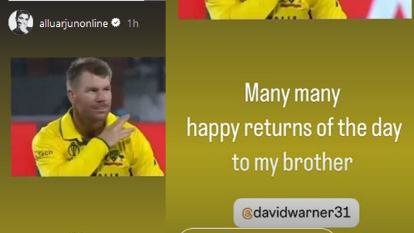 Pushpa Star Allu Arjun sent birthday greeting to David Warner