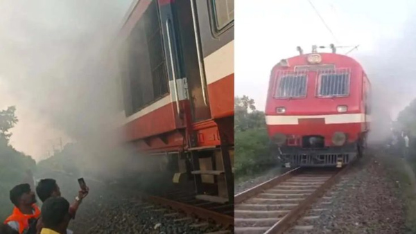 Fire broke out in DEMU train in Madhya Pradesh Passengers in panic