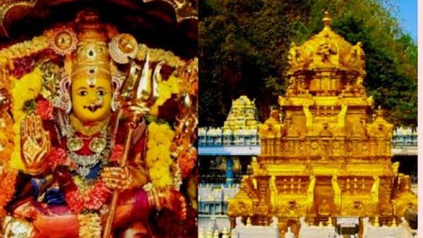 Goddess Kanaka Durga in Sri Lalita Tripura Sundari Devi alankaram atop Indrakeeladri Goddess Kanaka Durga in Sri Lalita Tripura Sundari Devi alankaram atop Indrakeeladri