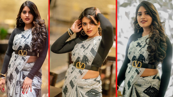 Sravanthi Chokarapu sizzling stills in black color saree